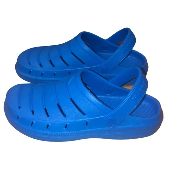 RUGGED SHARK Sz 7 Men's Blue Comfort Clogs Sandals Non-Marking Soles Shoes - Picture 3 of 5